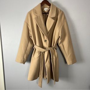 Elizabeth and James cream oversized coat